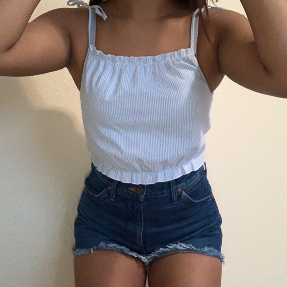 Brandy Melville striped tie shoulder top - Picture 3 of 5
